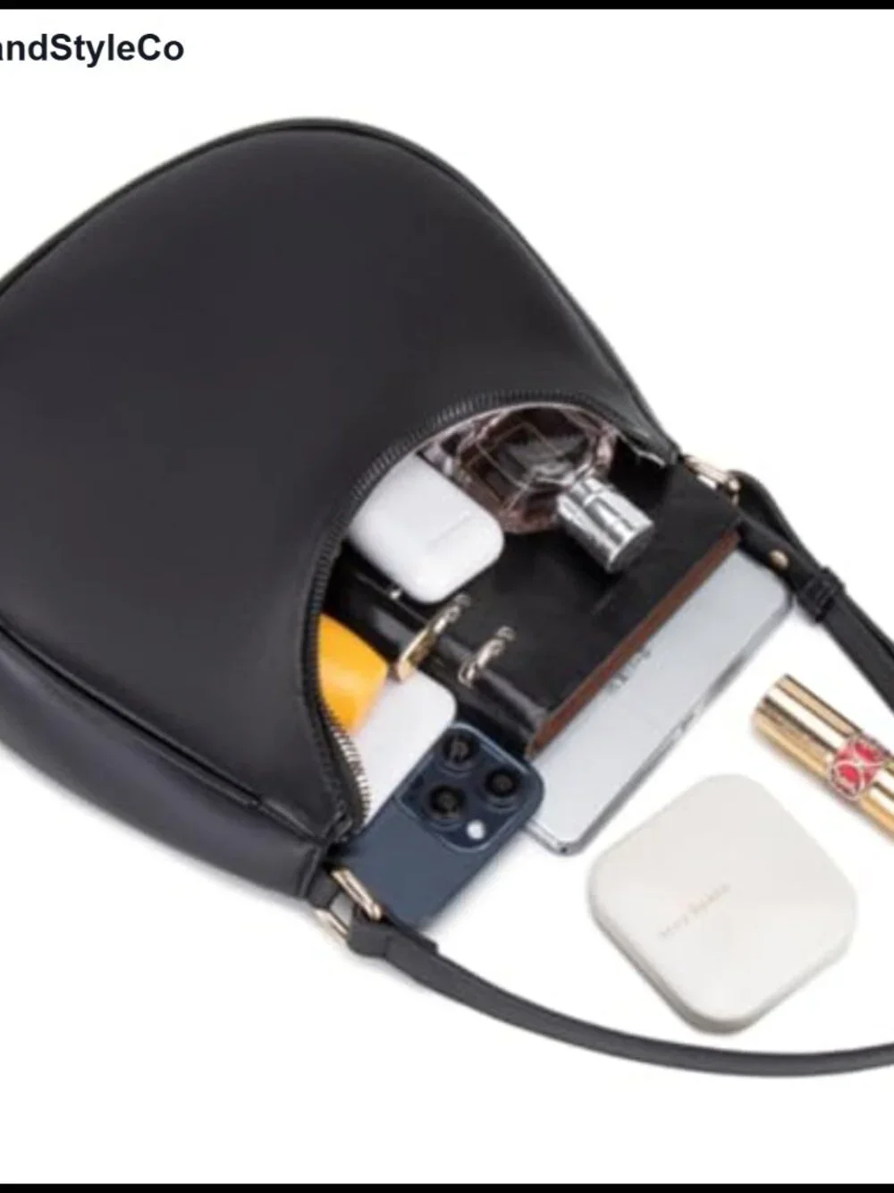 Crescent Hobo Shoulder Bag Women PU Leather Mini Clutch Purse Tote Handbag